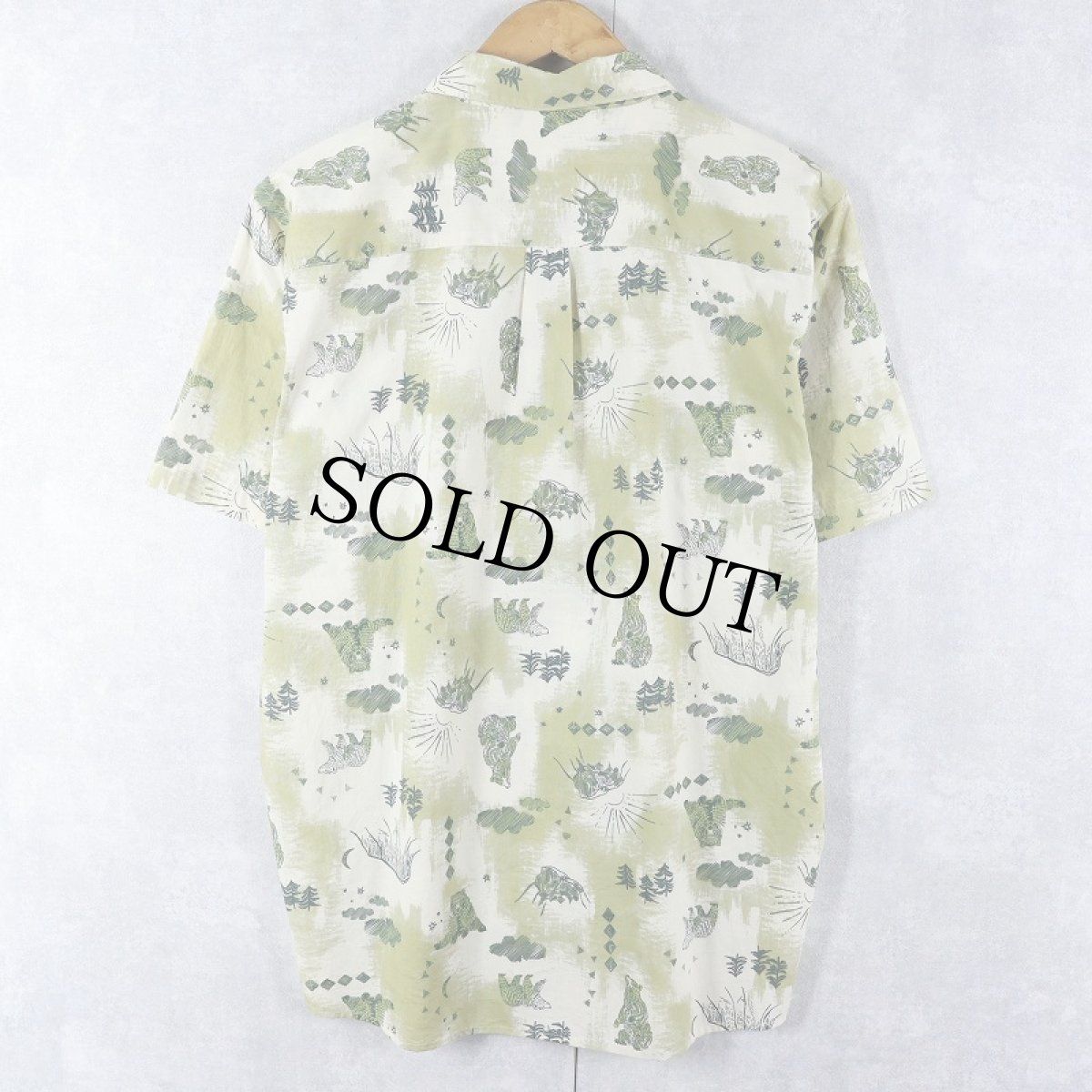 画像2: 2018SS Patagonia "ORGANIC COTTON" 総柄 コットンアロハシャツ M (2)