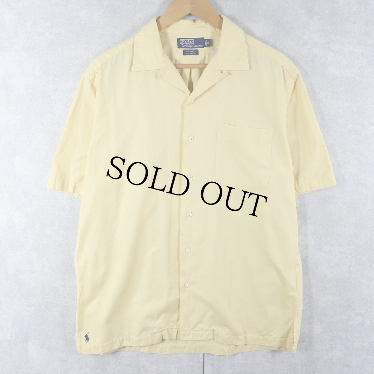 画像1: POLO Ralph Lauren "CALDWELL" コットンオープンカラーシャツ M (1)
