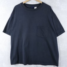 画像1: 90's HONORS USA製 無地 ポケットTシャツ BLACK XL (1)