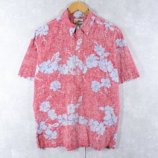 画像1: 80's reyn spooner 3点留め 花柄 プルオーバーアロハシャツ M (1)