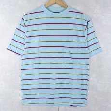 画像1: 70〜80's ボーダー柄 ポケットTシャツ (1)