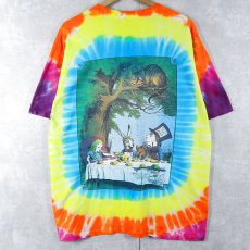 画像2: 90's Alice in Wonderland タイダイ イラストプリントTシャツ (2)