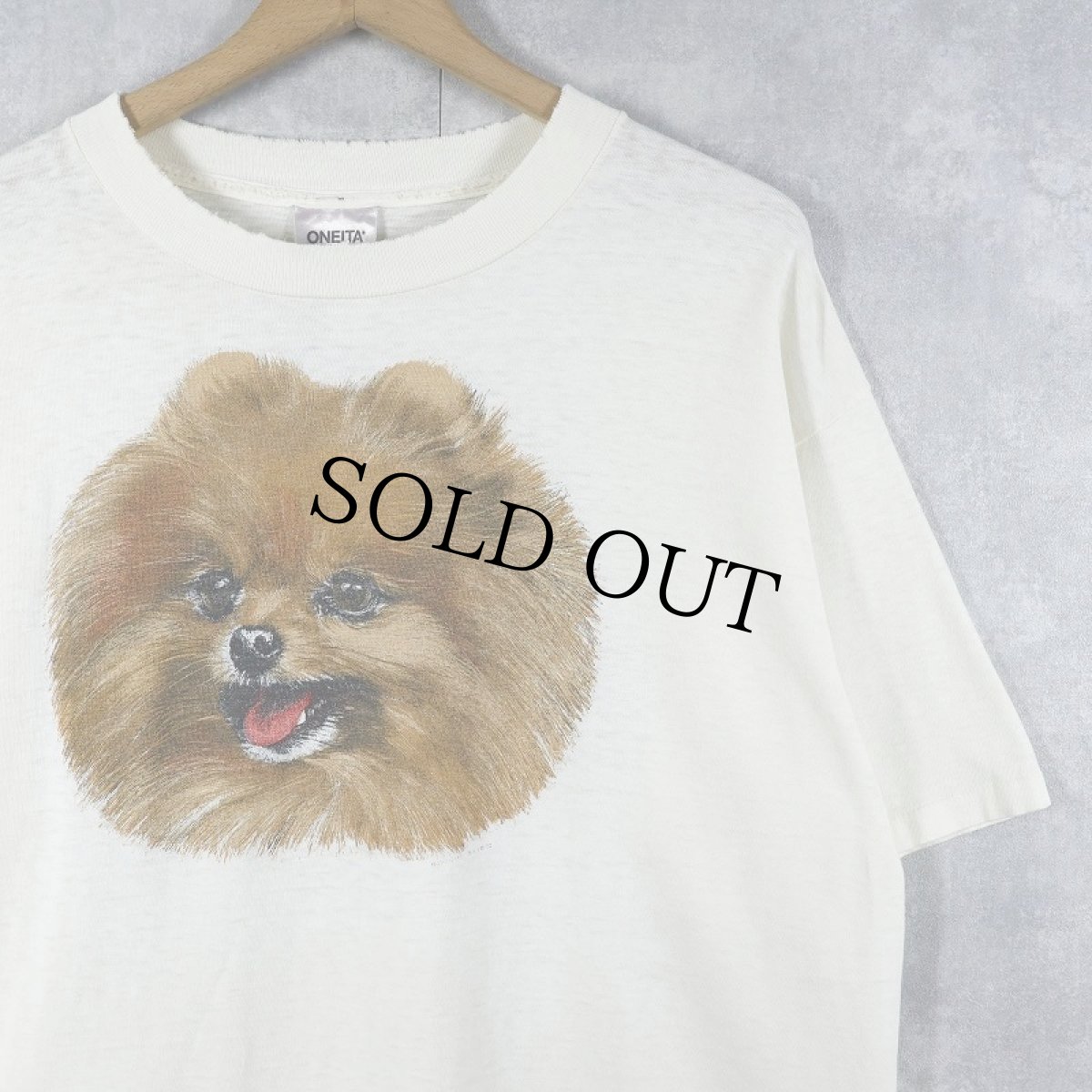 画像1: 90's USA製 "POMERANIAN" 犬プリントTシャツ XL (1)