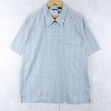 画像1: 2000's Patagonia チェック柄 ポリコットン ジップシャツ M (1)