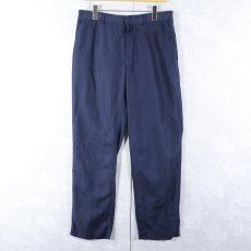 画像1: POLO Ralph Lauren リネン×シルク パンツ NAVY W34 (1)