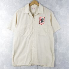 画像1: 50〜60's Industrial Uniform Co. ワッペン付き コットンオープンカラーシャツ (1)