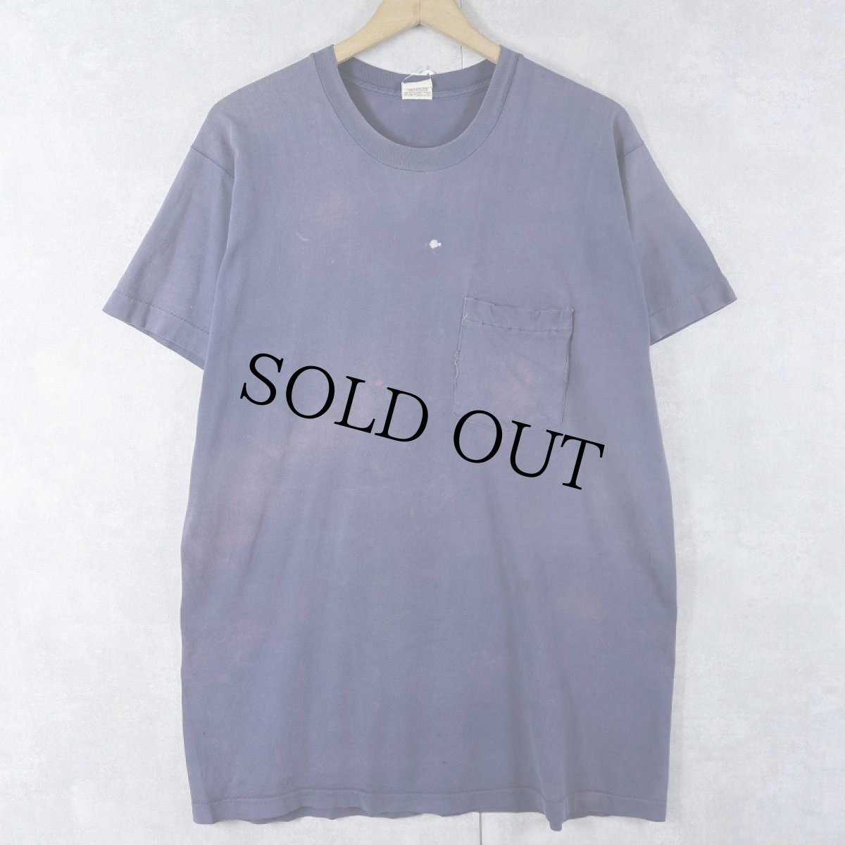 画像1: 80〜90's FRUIT OF THE LOOM USA製 無地 ポケットTシャツ NAVY XL (1)
