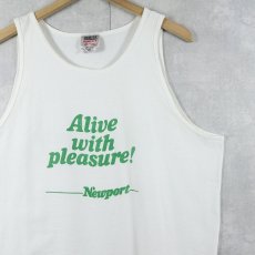 画像1: 90's Newport USA製 タバコブランド キャッチコピープリントタンクトップ XL (1)