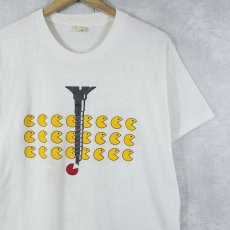 画像1: 80's USA製 "PAC-MAN" ゲームキャラクターパロディ プリントTシャツ XL (1)