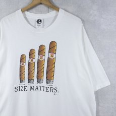 画像1: 90's USA製 "SIZE MATTERS." 葉巻プリントTシャツ XL (1)
