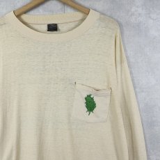 画像2: 70〜80's USA製 "DA KINE" ガンジャプリント ポケットロンT L (2)