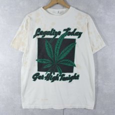 画像1: 90's "Legalize Today Get High Tonight" ガンジャプリントTシャツ L (1)