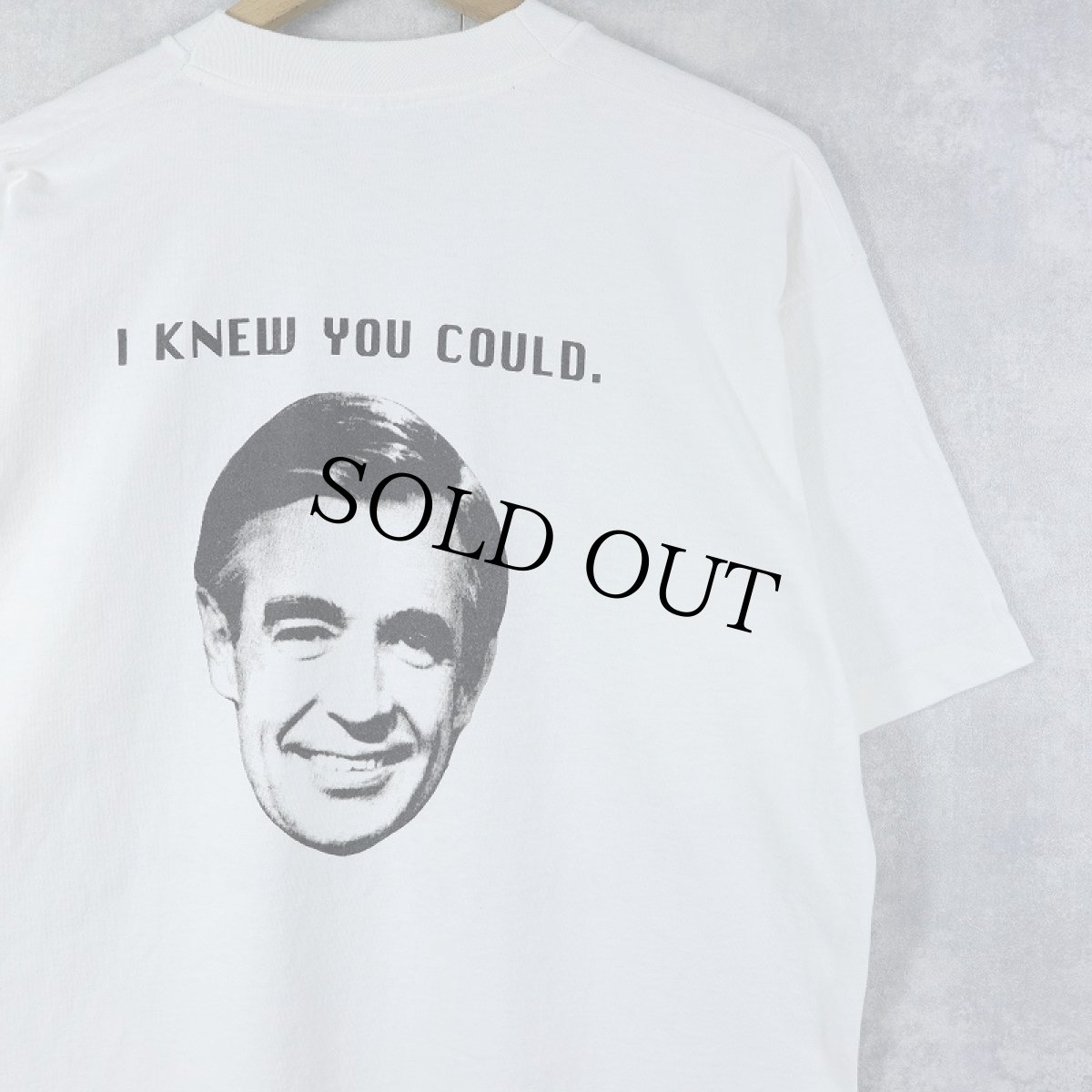 画像2: 90's Mister Rogers USA製 "CAN YOU SAY NIFTY?" 司会者プリントTシャツ L (2)