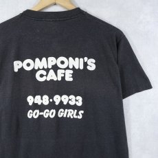 画像2: 80's POMPONI'S CAFE USA製 "Where's the GirL?" イラストプリントTシャツ BLACK L (2)