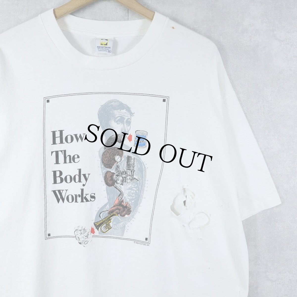 画像1: 90's USA製 "How The Body Works" シュールイラストプリントTシャツ XL (1)
