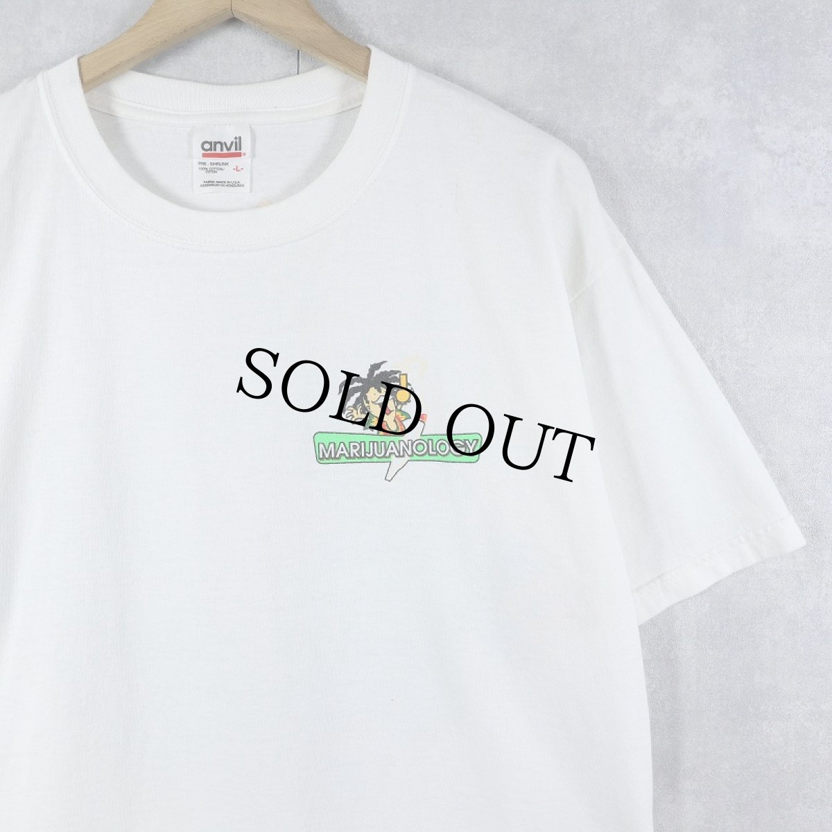 画像2: 〜2000's MARIJUANOLOGY ガンジャプリントTシャツ L (2)