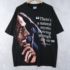 画像1: 90's Bob Marley "Natural Mystic" レゲエミュージシャン 大判プリントTシャツ BLACK XL (1)