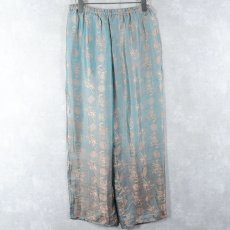 画像3: 総柄 サテンパジャマパンツ W26-35 (3)