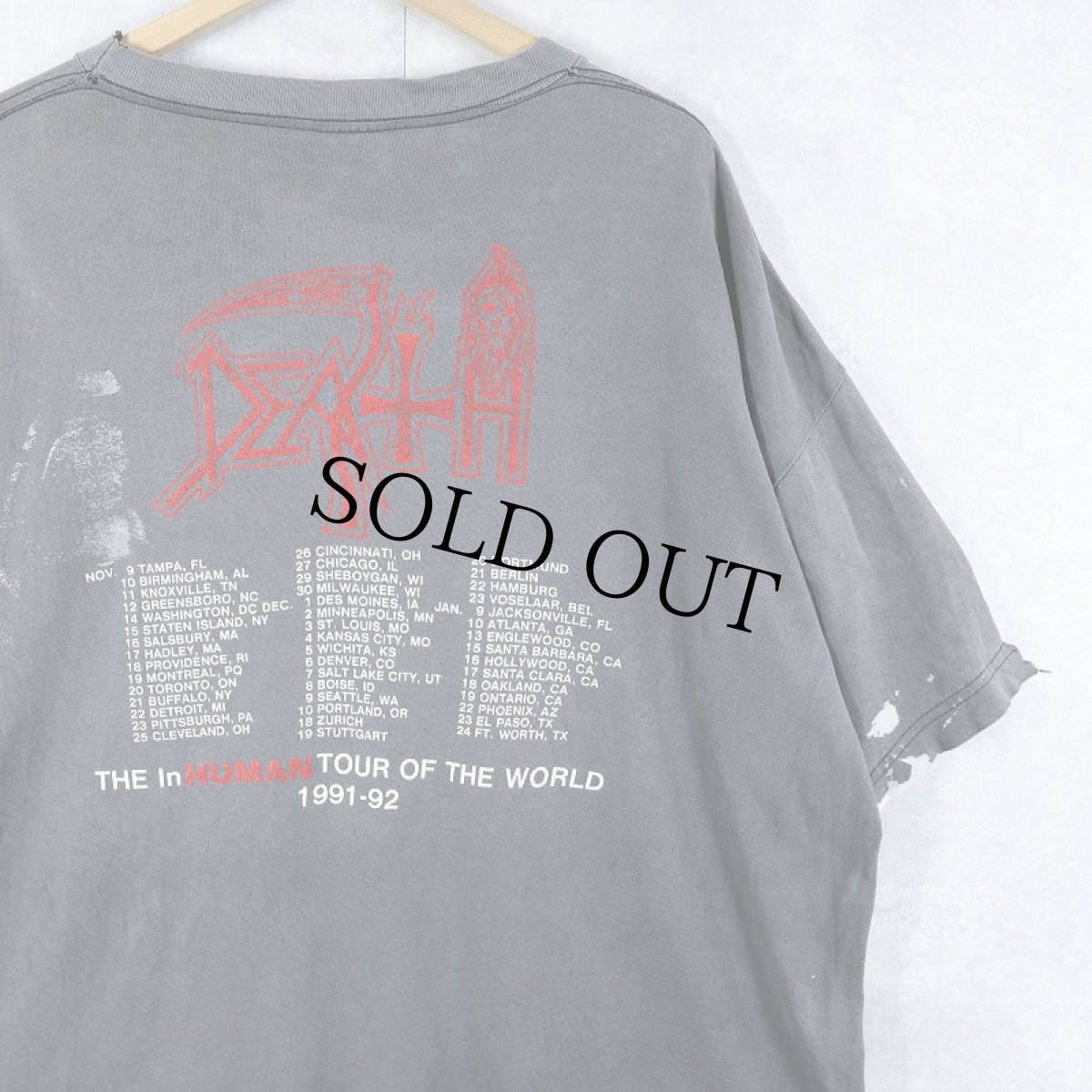 画像2: 90's DEATH USA製 "HUMAN" デスメタルバンド ツアーTシャツ XL (2)