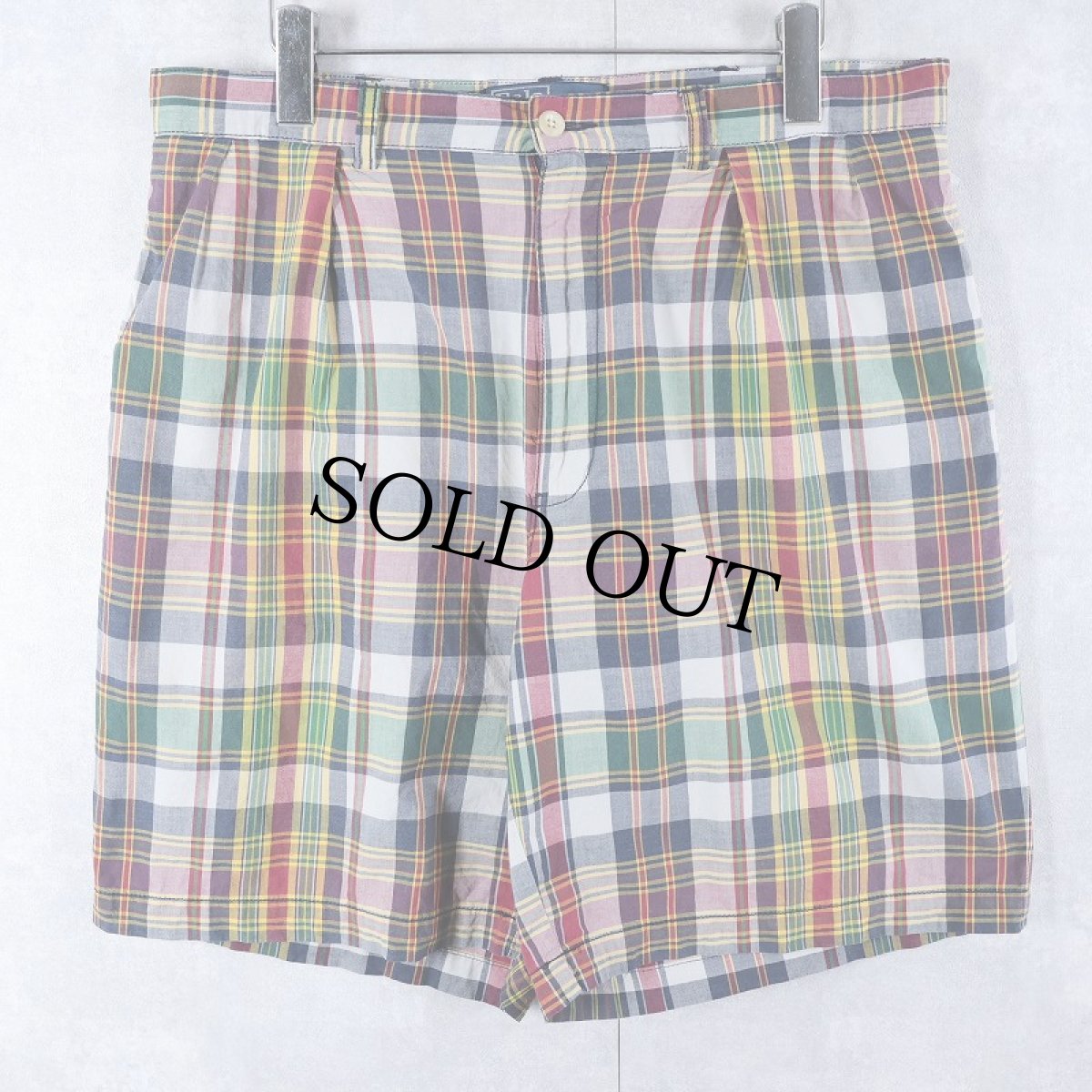 画像1: POLO Ralph Lauren "TYLER SHORT" チェック柄 2タック コットンショーツ W34 (1)