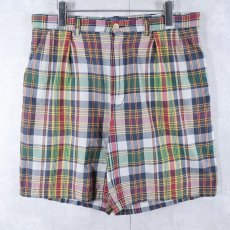 画像1: POLO Ralph Lauren "TYLER SHORT" チェック柄 2タック コットンショーツ W34 (1)