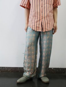 画像1: 総柄 サテンパジャマパンツ W26-35 (1)
