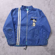 画像2: 60〜70's SNOOPY ナイロンレーシングジャケット KIDS SIZE 7-8 (2)