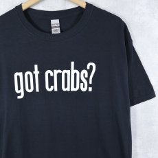 画像1: Crabs We Got 'Em "got crabs?" 飲食店 広告パロディプリントTシャツ BLACK L (1)