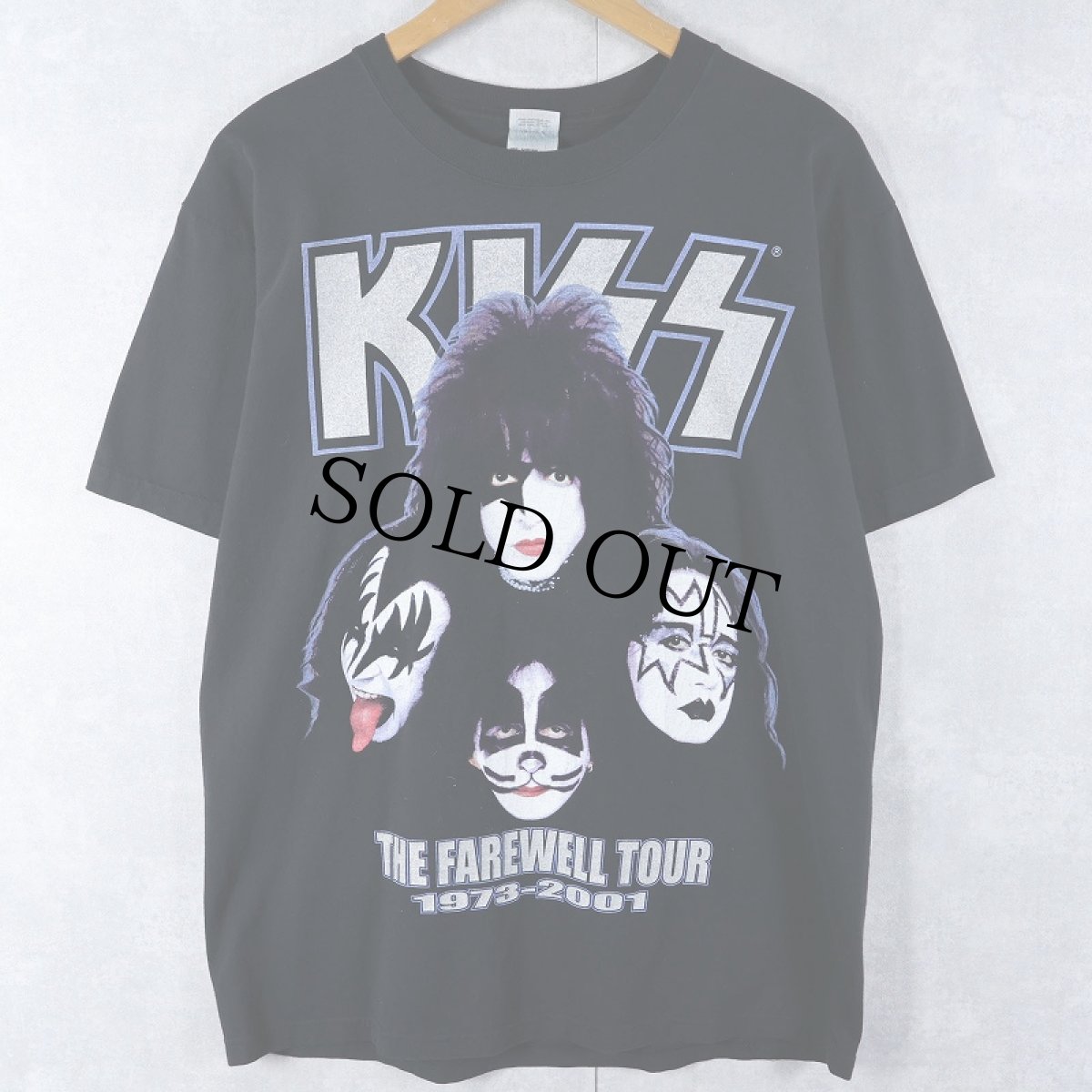 画像1: 2000's KISS "THE FAREWELL TOUR" ハードロックバンド ツアーTシャツ BLACK L (1)