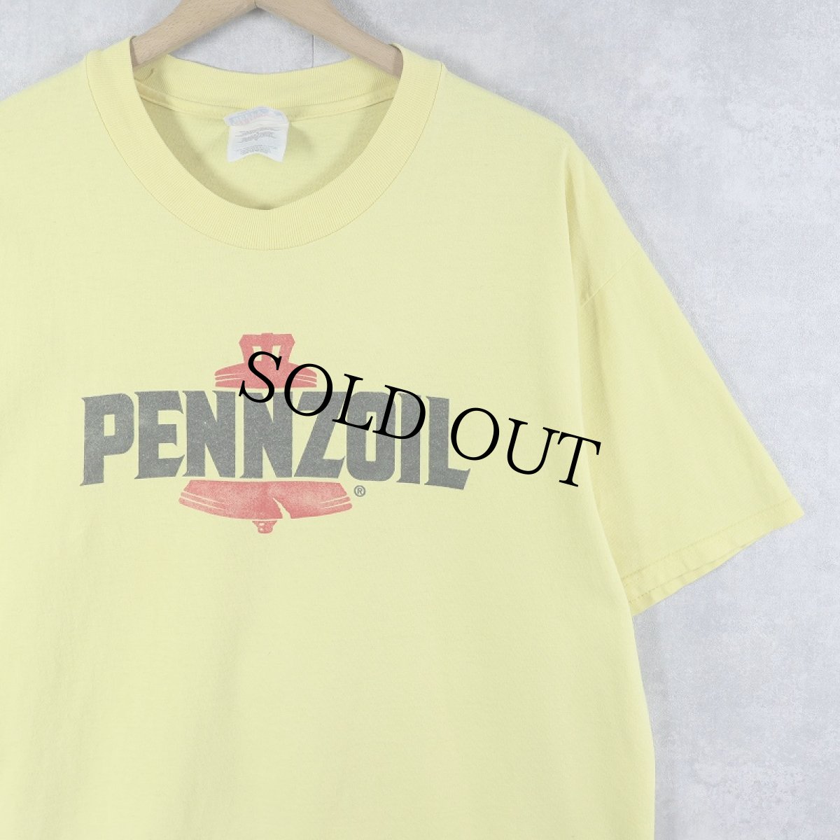 画像1: 90〜2000's PENNZOIL エンジンオイルブランド プリントTシャツ L (1)
