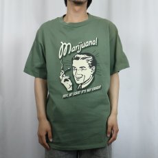 画像2: 90's USA製 "Marijuana!" ガンジャプリントTシャツ L (2)