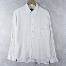 画像1: NCP ITALY製 ストライプ柄 コットンリネンシャツ M (1)