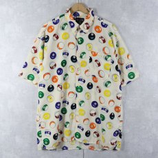 画像1: PJ MARK ビリヤード柄 ポリエステルシャツ L (1)