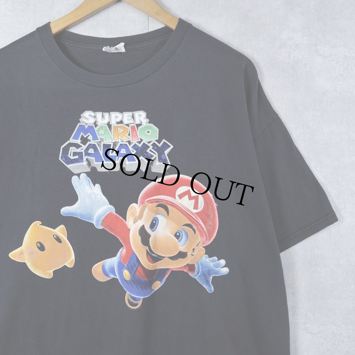 画像1: 2000's Nintendo SUPER MARIO GALAXY ゲームキャラクタープリントTシャツ BLACK 2X (1)
