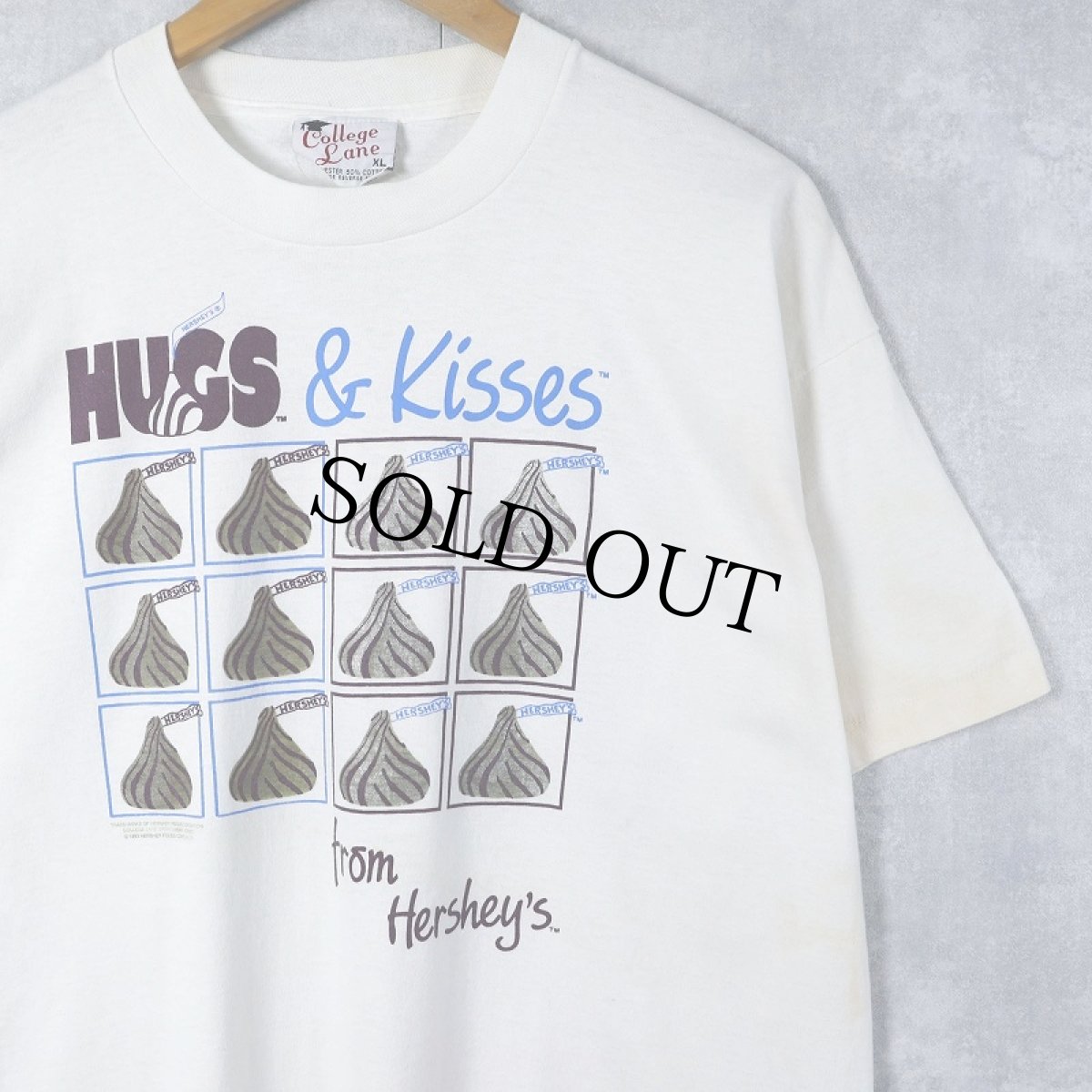 画像1: 90's HERSHEY'S USA製 "HUGS & KISSES" お菓子企業プリントTシャツ XL (1)