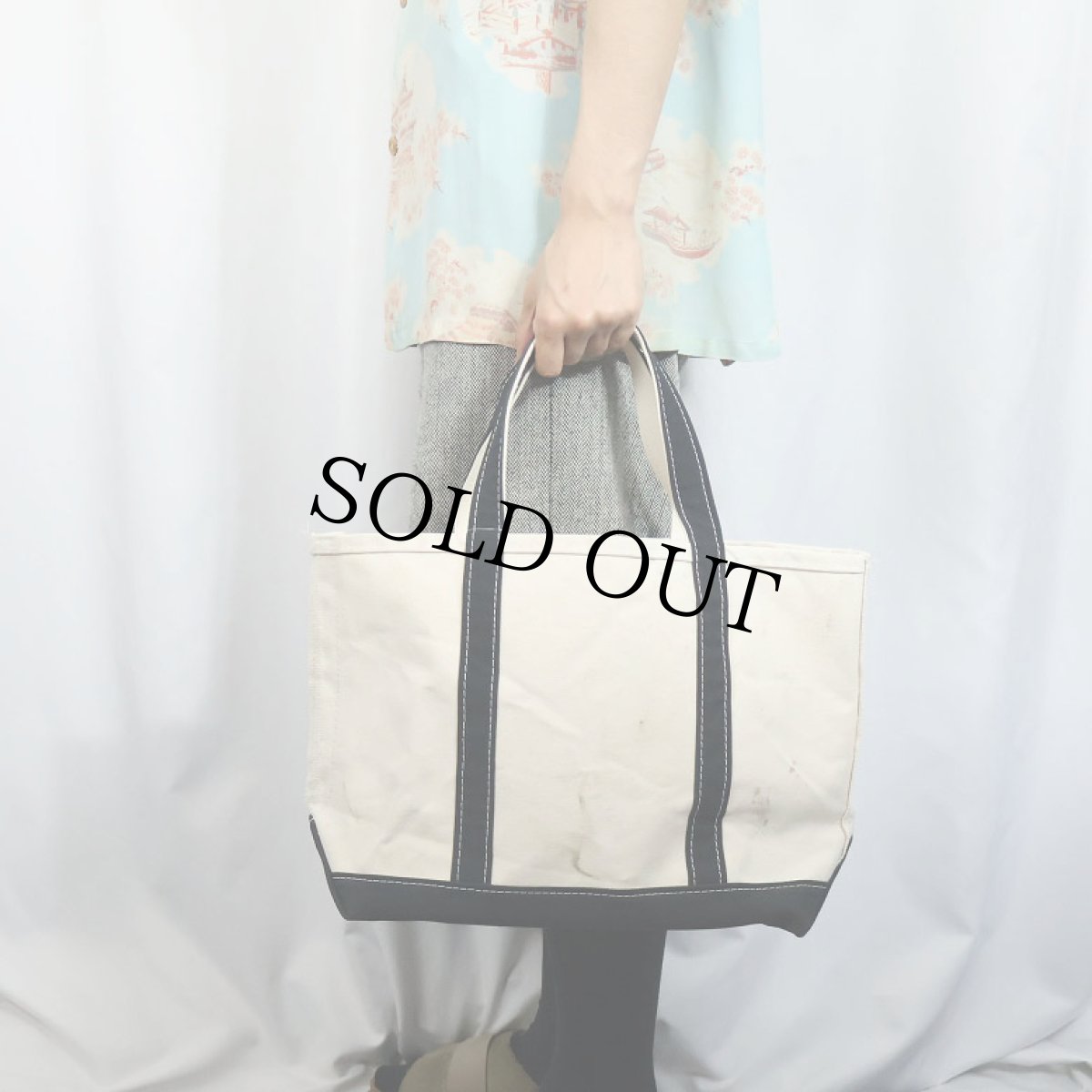 画像2: 90's L.L.Bean USA製 "BOAT AND TOTE" キャンバストートバッグ BLACK MEDIUM (2)
