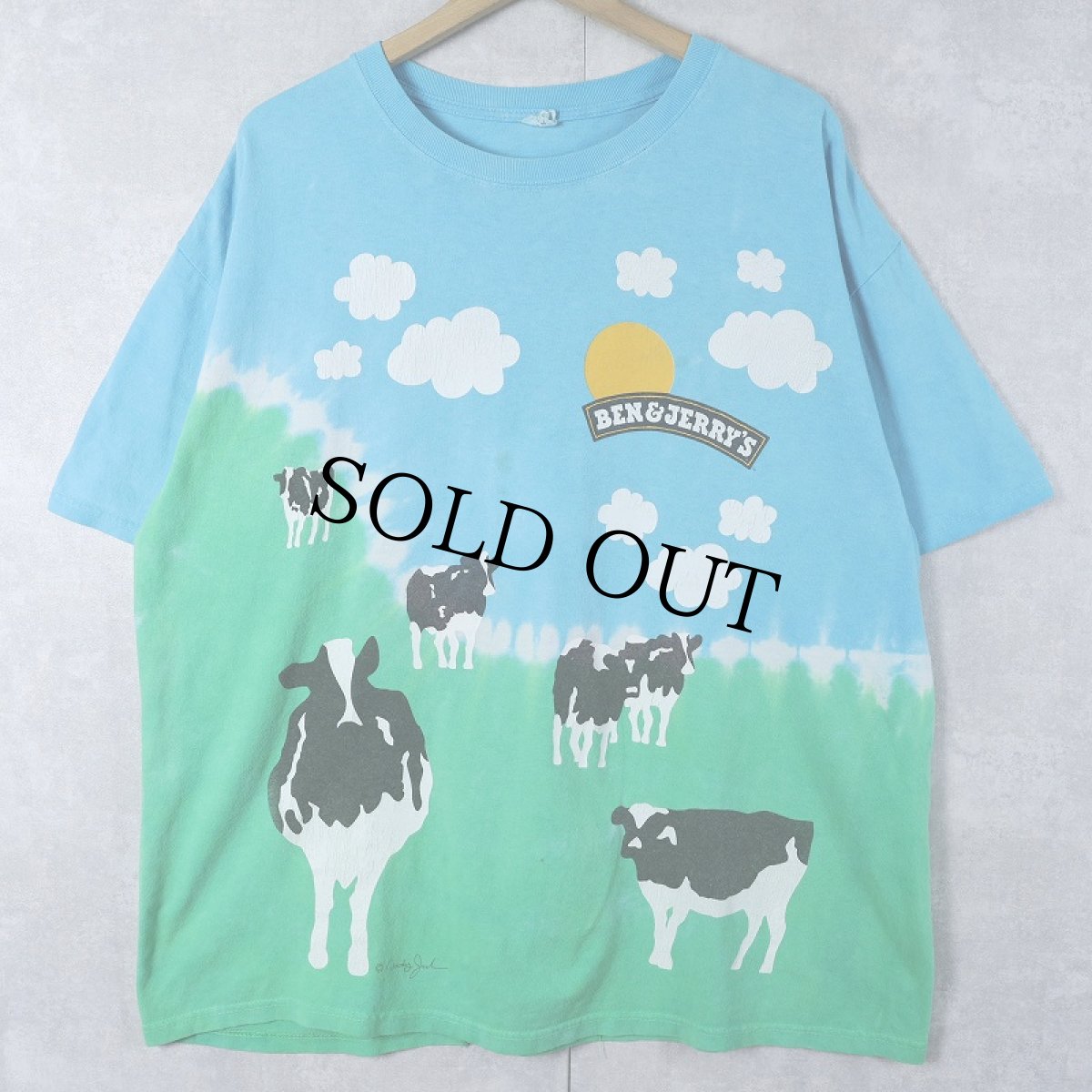 画像1: 2000's BEN&JERRY'S 食品メーカー 大判プリントTシャツ (1)