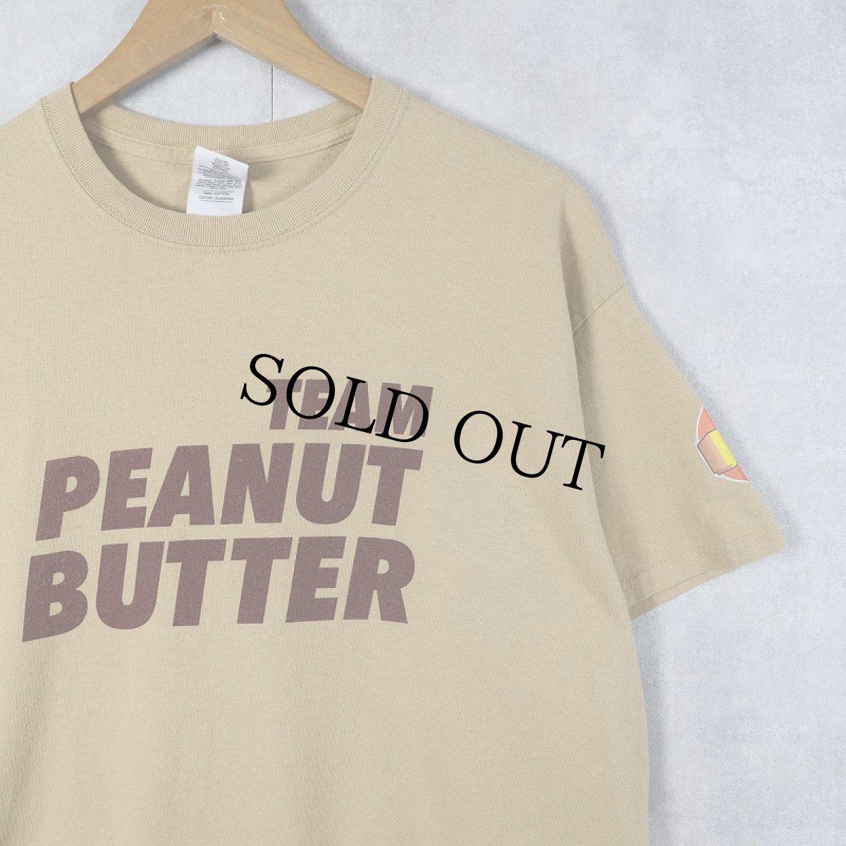 画像1: Reese's Puffs "TEAM PEANUT BUTTER" シリアルブランド プリントTシャツ L (1)