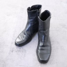 画像1: 70〜80's FLORSHEIM ジップアップ レザーブーツ BLACK 27.5cm (1)