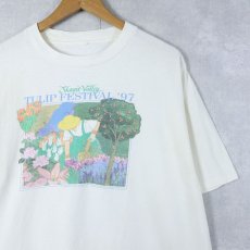 画像1: 90's "TULIP FESTIVAL" イラストプリントTシャツ (1)