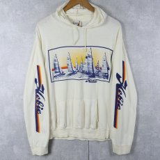 画像1: 80〜90's Hobie USA製 サーフブランド プリントTパーカー XL (1)