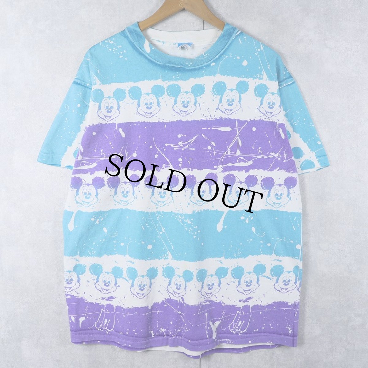 画像1: 80's Disney USA製 "MICKEY MOUSE" 総柄プリントTシャツ ONE SIZE  (1)