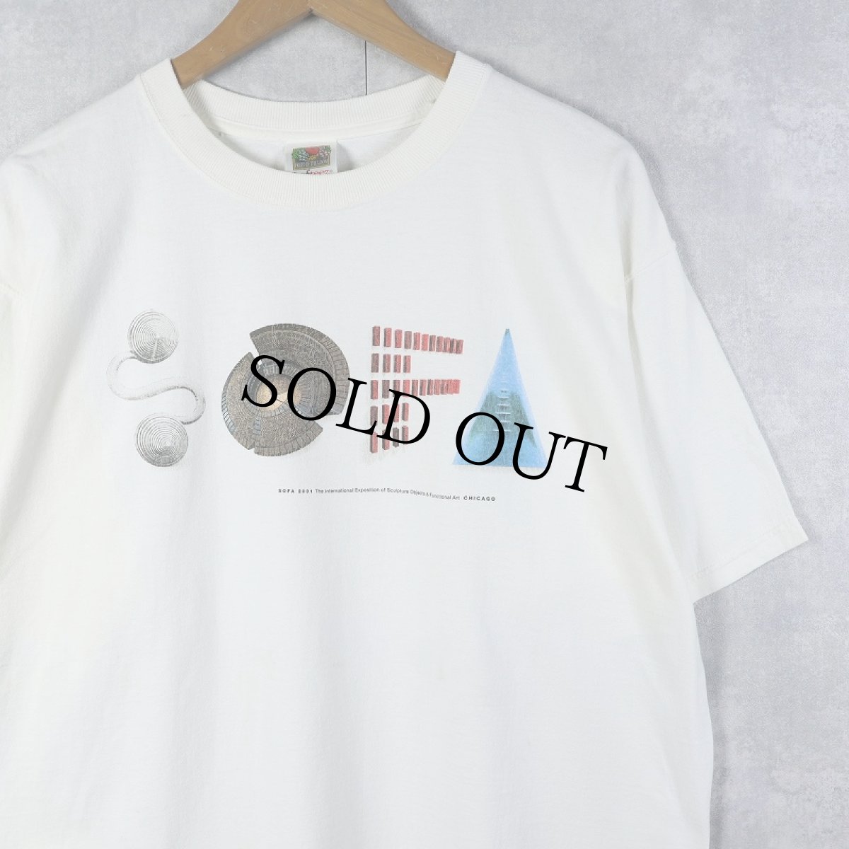 画像1: 2001 SOFA アートフェア ロゴプリントTシャツ XL (1)