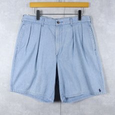 画像1: 90's POLO Ralph Lauren USA製 2タック コットンショーツ W34 (1)