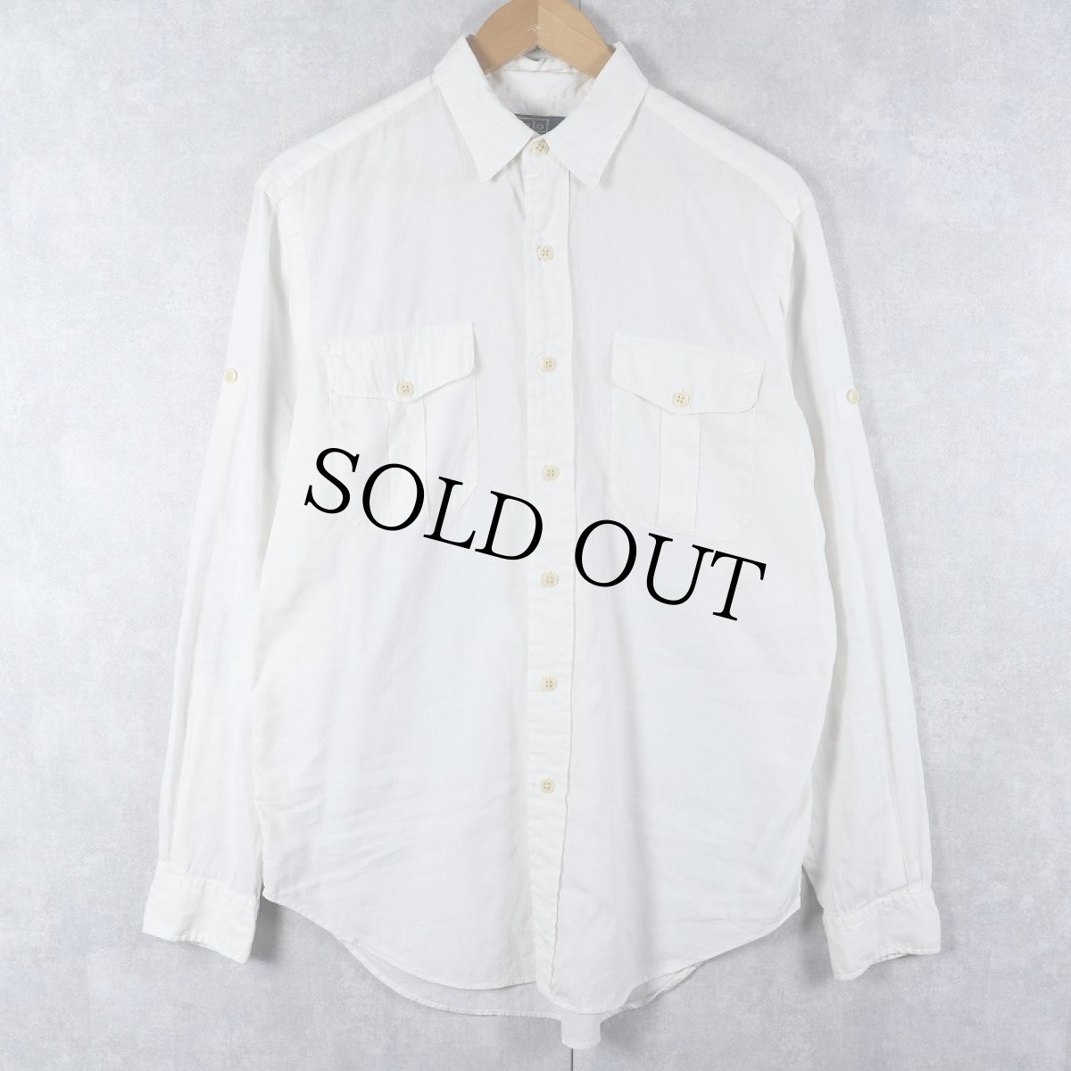 画像1: POLO Ralph Lauren リネン×コットンシャツ M (1)