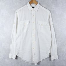 画像1: POLO Ralph Lauren リネン×コットンシャツ M (1)