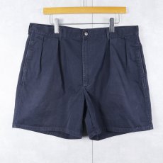 画像1: 90's POLO Ralph Lauren USA製 "POLO CHINO" 2タック コットンチノショーツ NAVY W38 (1)