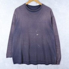 画像1: 90's〜 無地 ロンＴ NAVY (1)