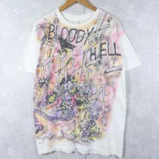 画像1: 90's "BLOODY HELL" ハンドペイントTシャツ XXXL (1)