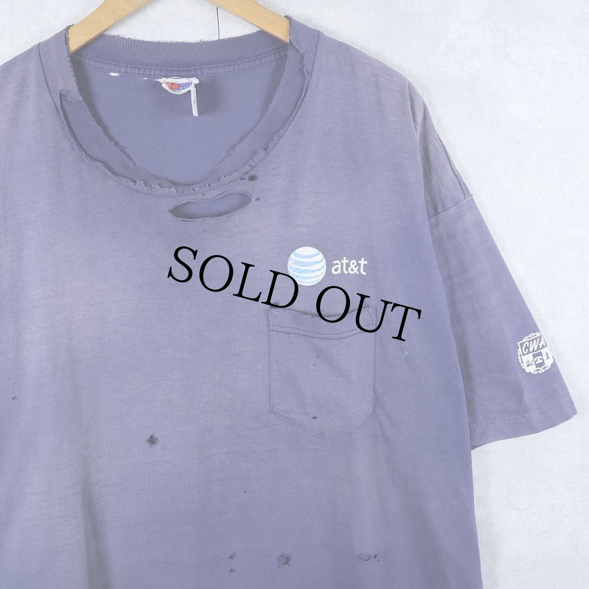 画像1: 90's AT&T  情報通信企業 ロゴプリントTシャツ NAVY 2XL (1)